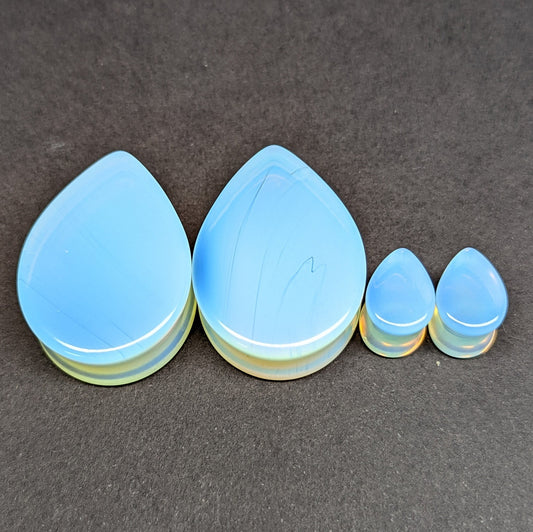 Teardrop Opalite Glass Plugs