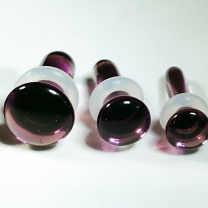 Dark Purple Single Flare Glass Plugs
