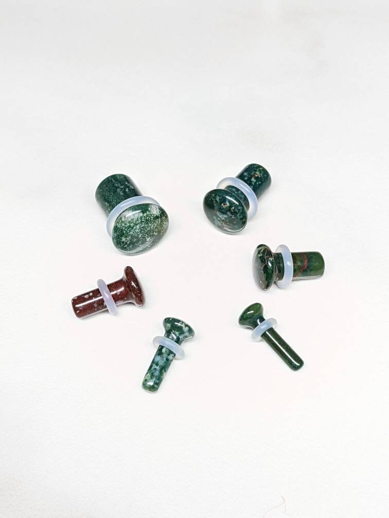Indian Bloodstone Stone Single Flare Plugs