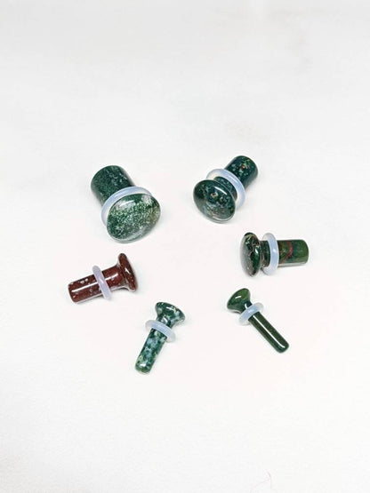 Indian Bloodstone Stone Single Flare Plugs