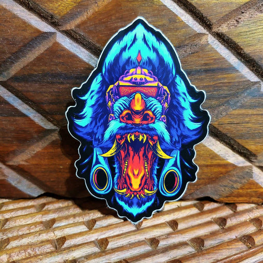 Bio Baboon Vinyl Stickers. 3"x2"