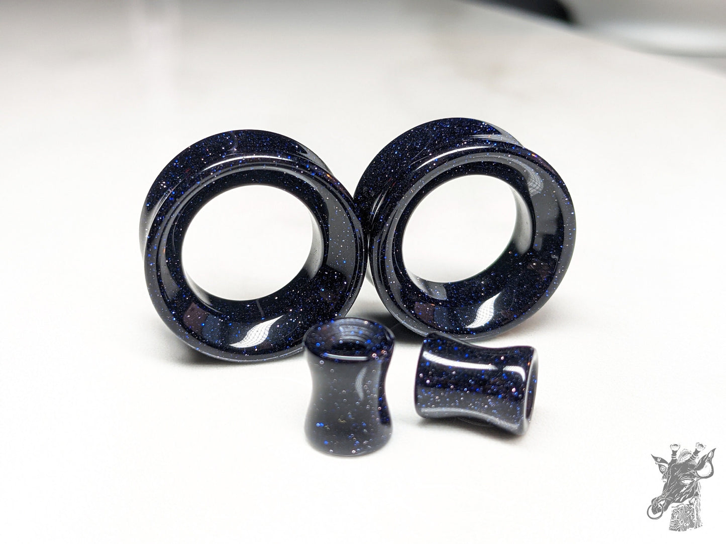 Blue Goldstone Glass Tunnels