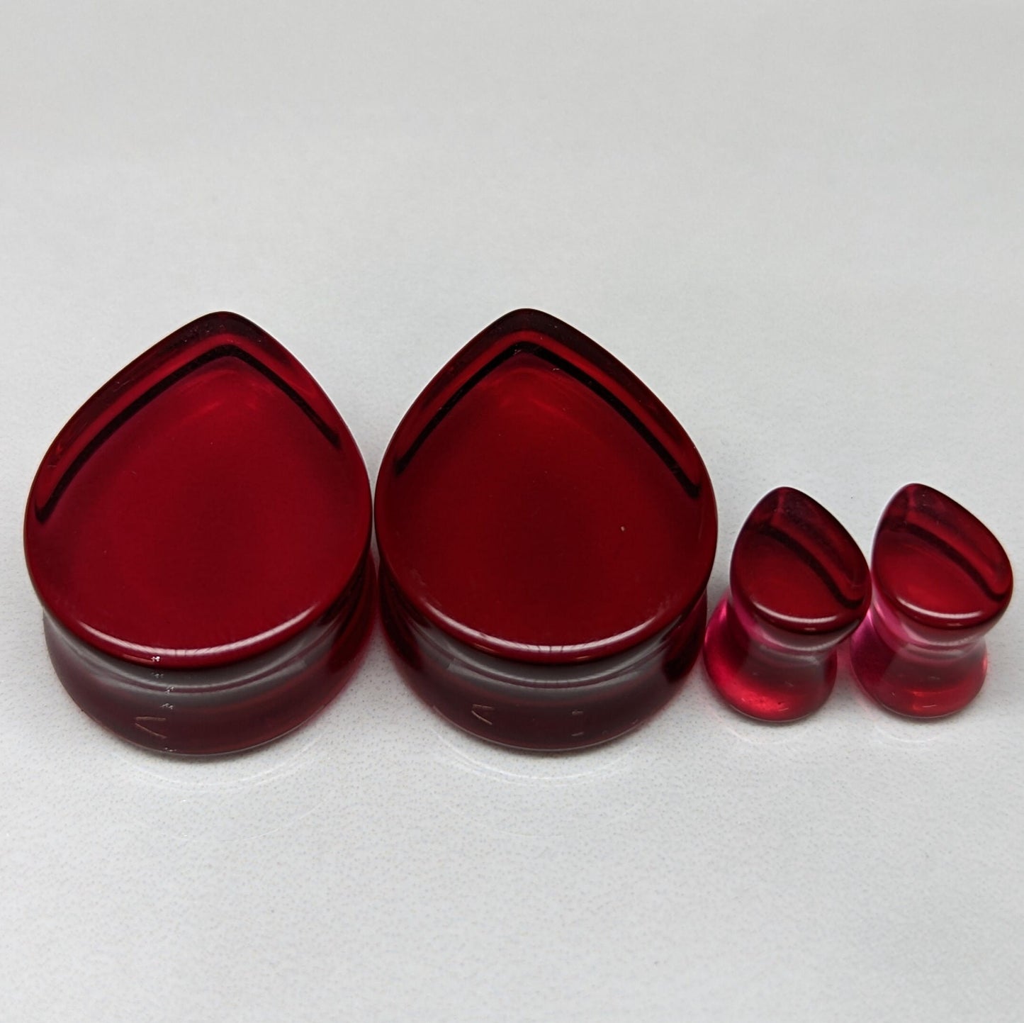 Teardrop Pink Glass Plugs