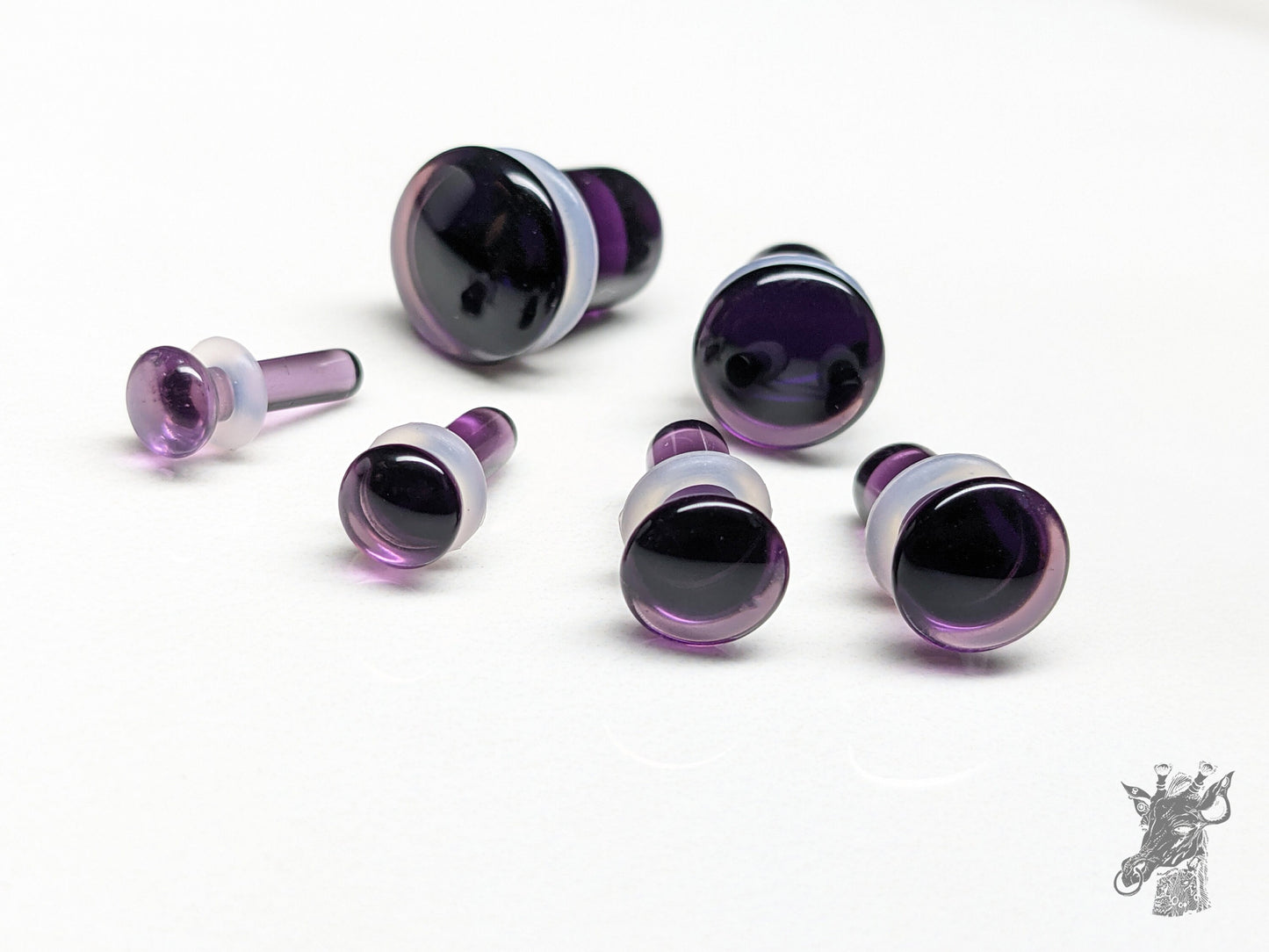 Dark Purple Single Flare Glass Plugs