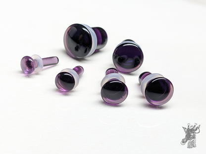 Dark Purple Single Flare Glass Plugs