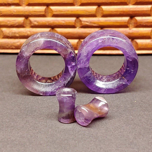 Amethyst Stone tunnels for stretched ears. 