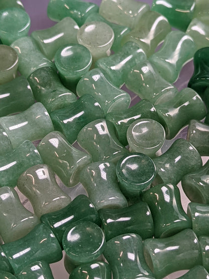 Concave Green Aventurine Stone Plugs
