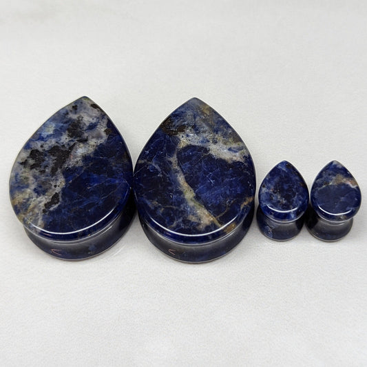 Teardrop Sodalite Stone Plugs