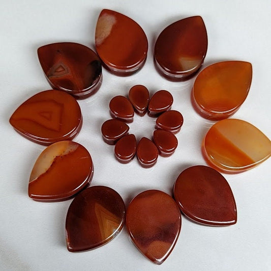 Teardrop Red Agate Stone Plugs