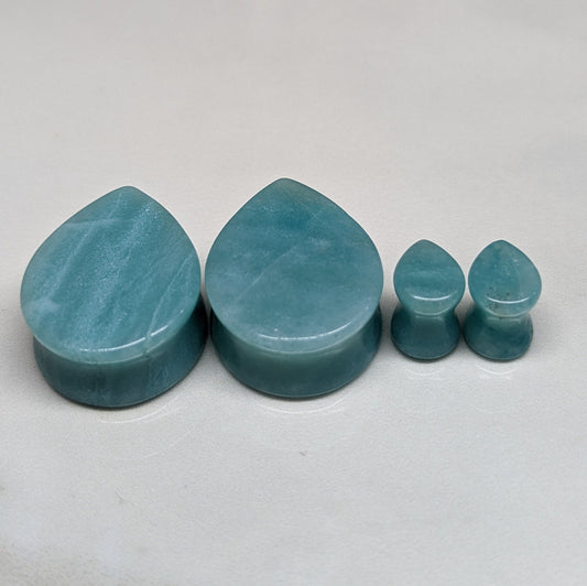 Teardrop Amazonite Stone Plugs