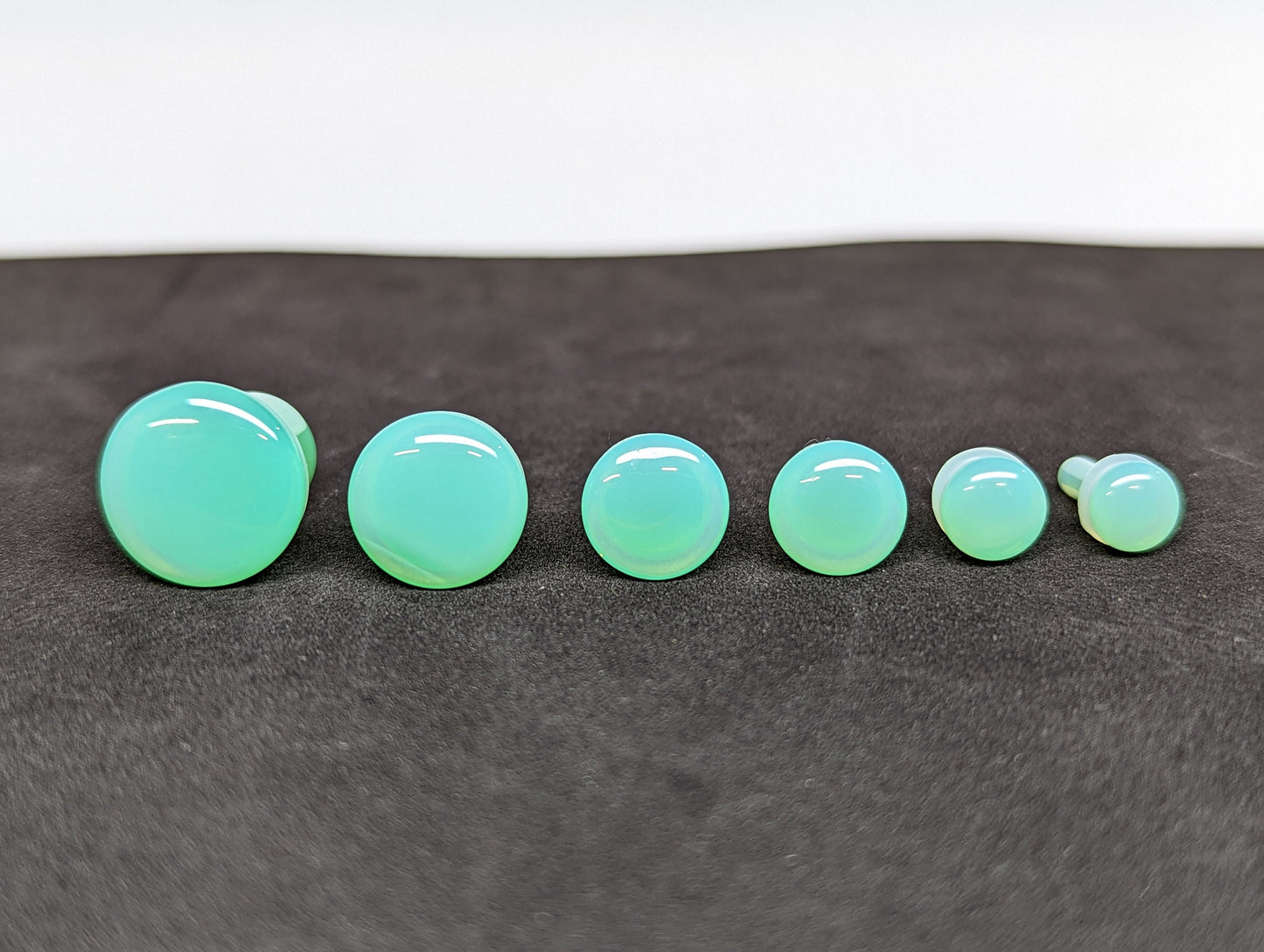 Light Green Glass Single Flare Plugs