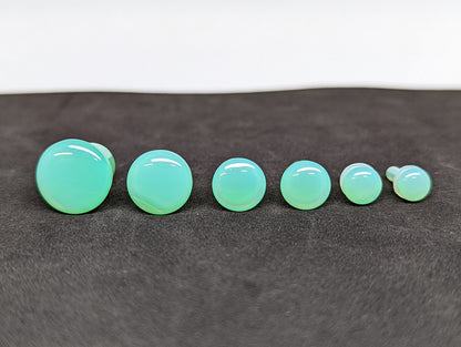 Light Green Glass Single Flare Plugs