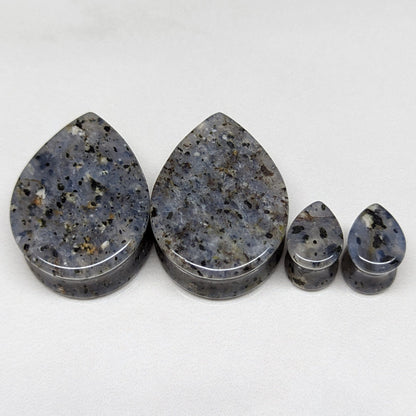 Teardrop Speckled Quartz Stone Plugs