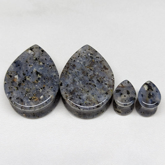Teardrop Speckled Quartz Stone Plugs