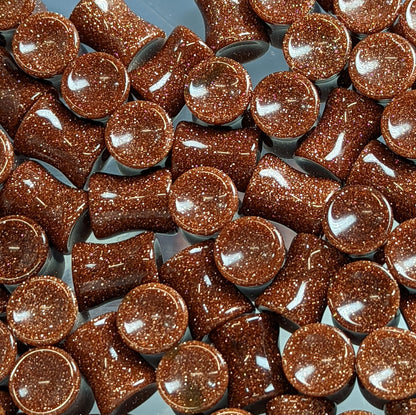 Concave Goldstone Glass Plugs