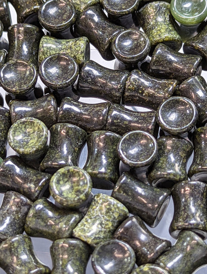 Concave Serpentine Jasper Stone Plugs