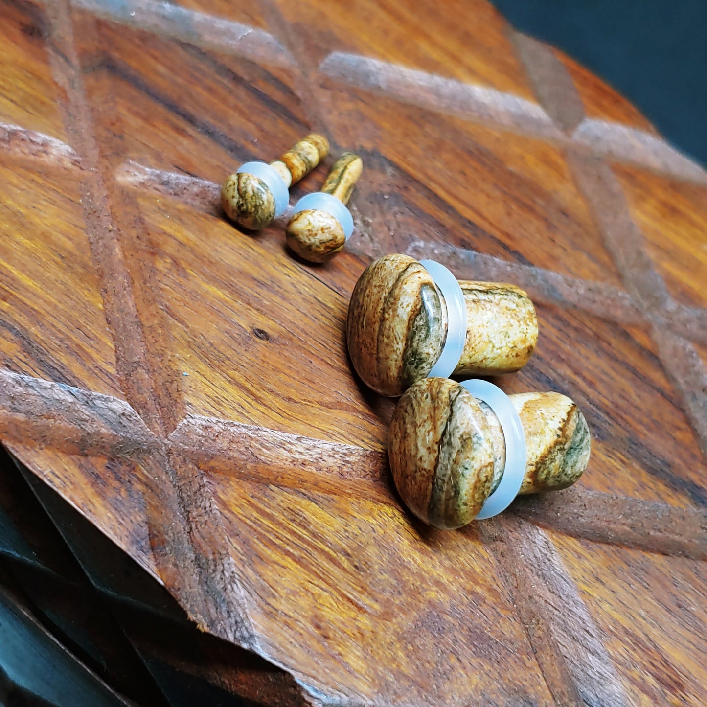 Picture Jasper Single Flare Stone Plugs