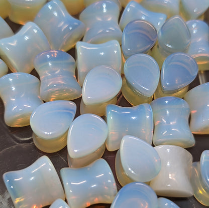 Teardrop Opalite Glass Plugs