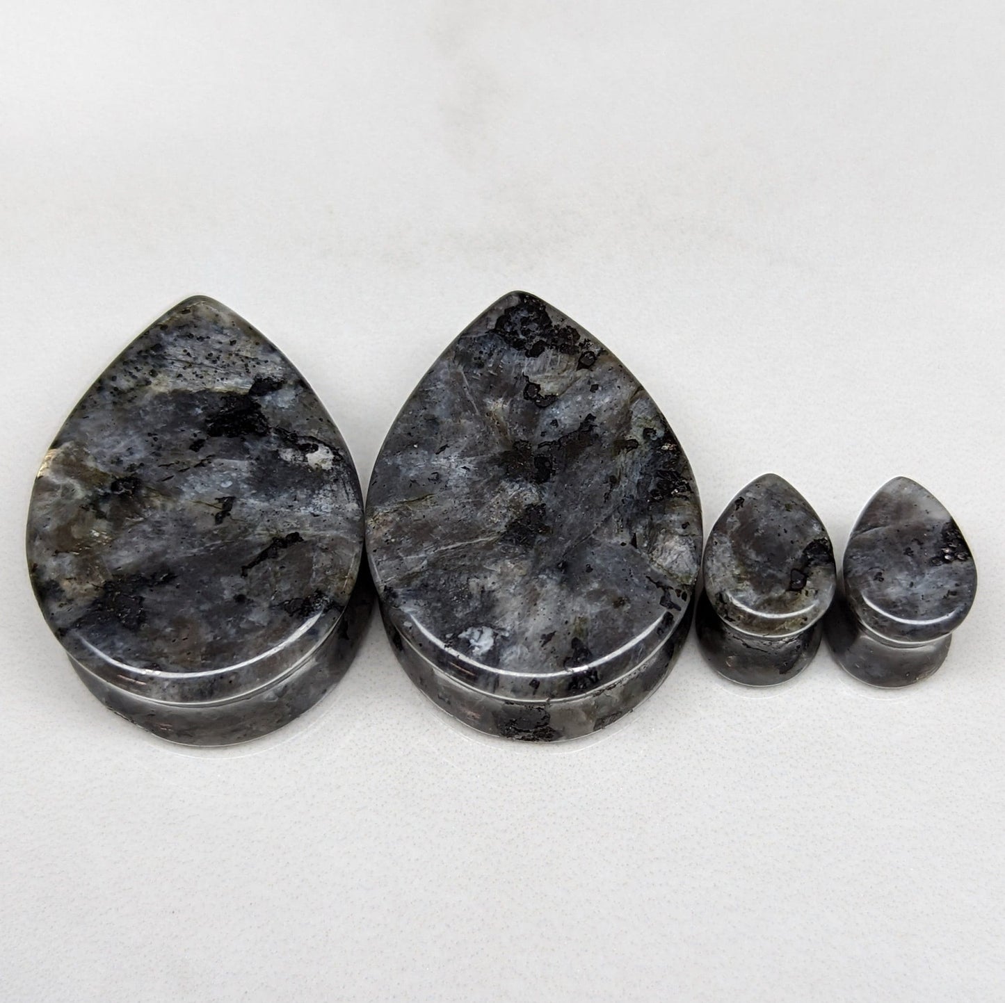 Teardrop Larvikite Stone Plugs