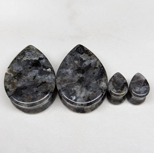 Teardrop Larvikite Stone Plugs