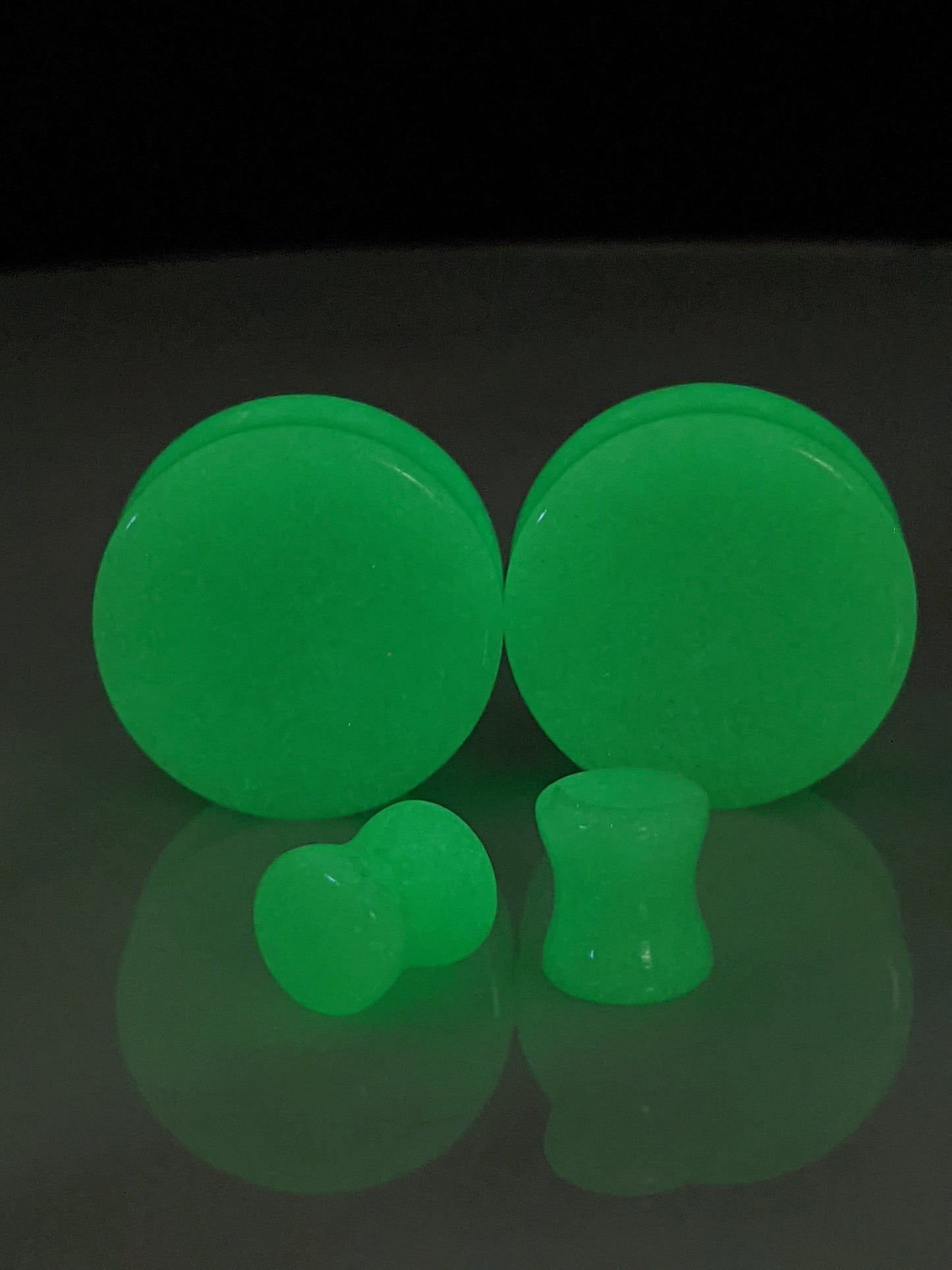 Classic Double Flare Glow Glass Plugs