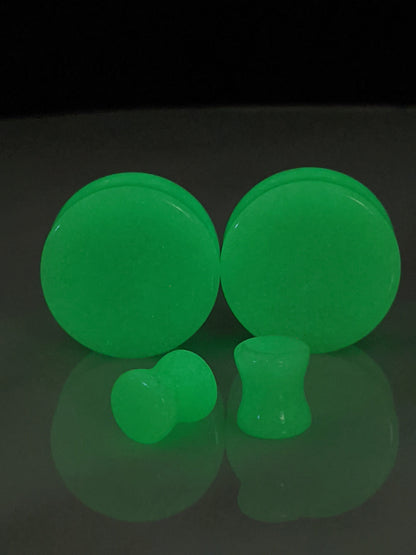 Classic Double Flare Glow Glass Plugs