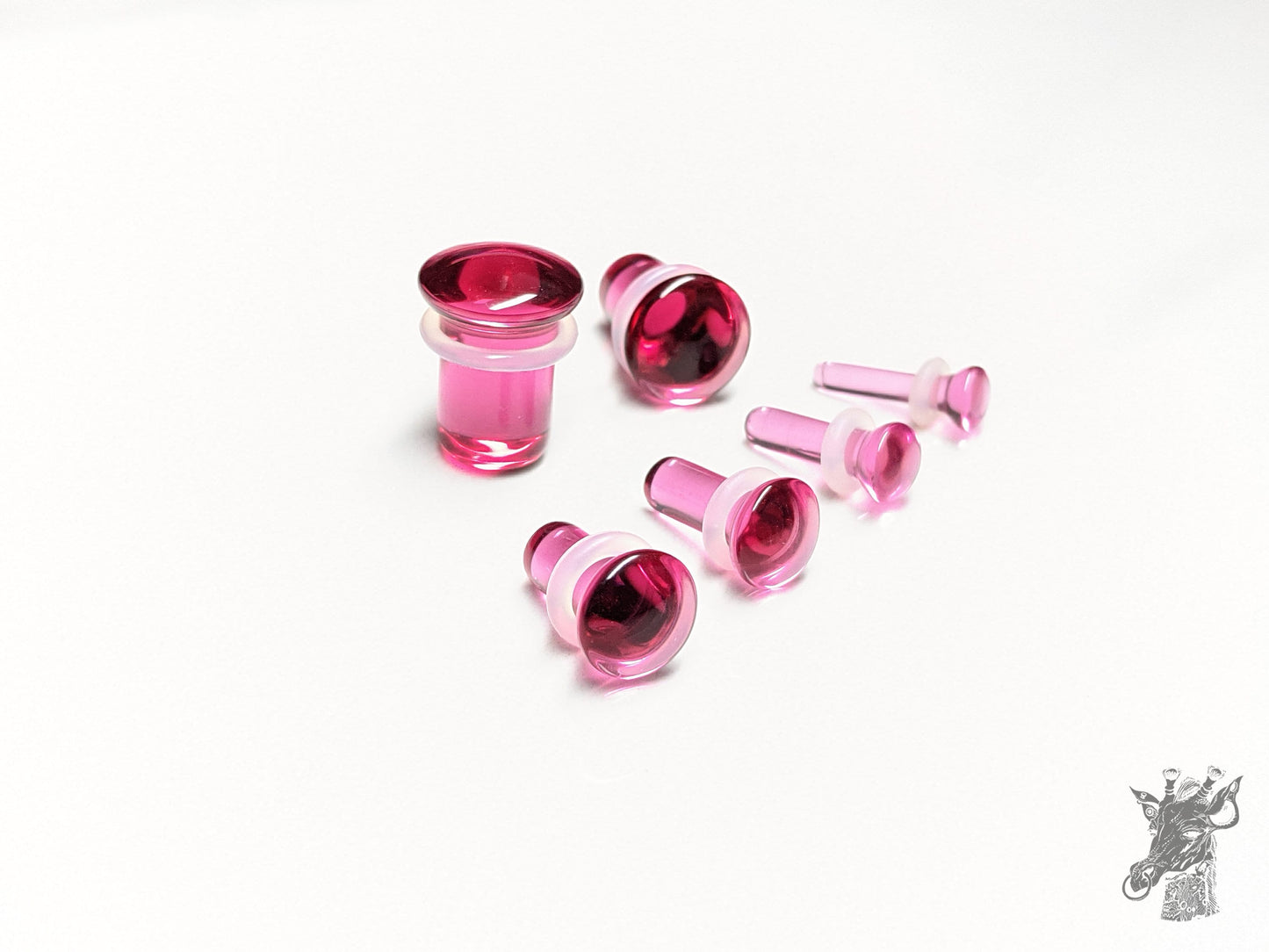 Pink Glass Single Flare Plugs