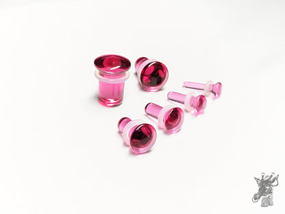 Pink Glass Single Flare Plugs