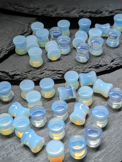 Classic Double Flare Opalite Glass Plugs