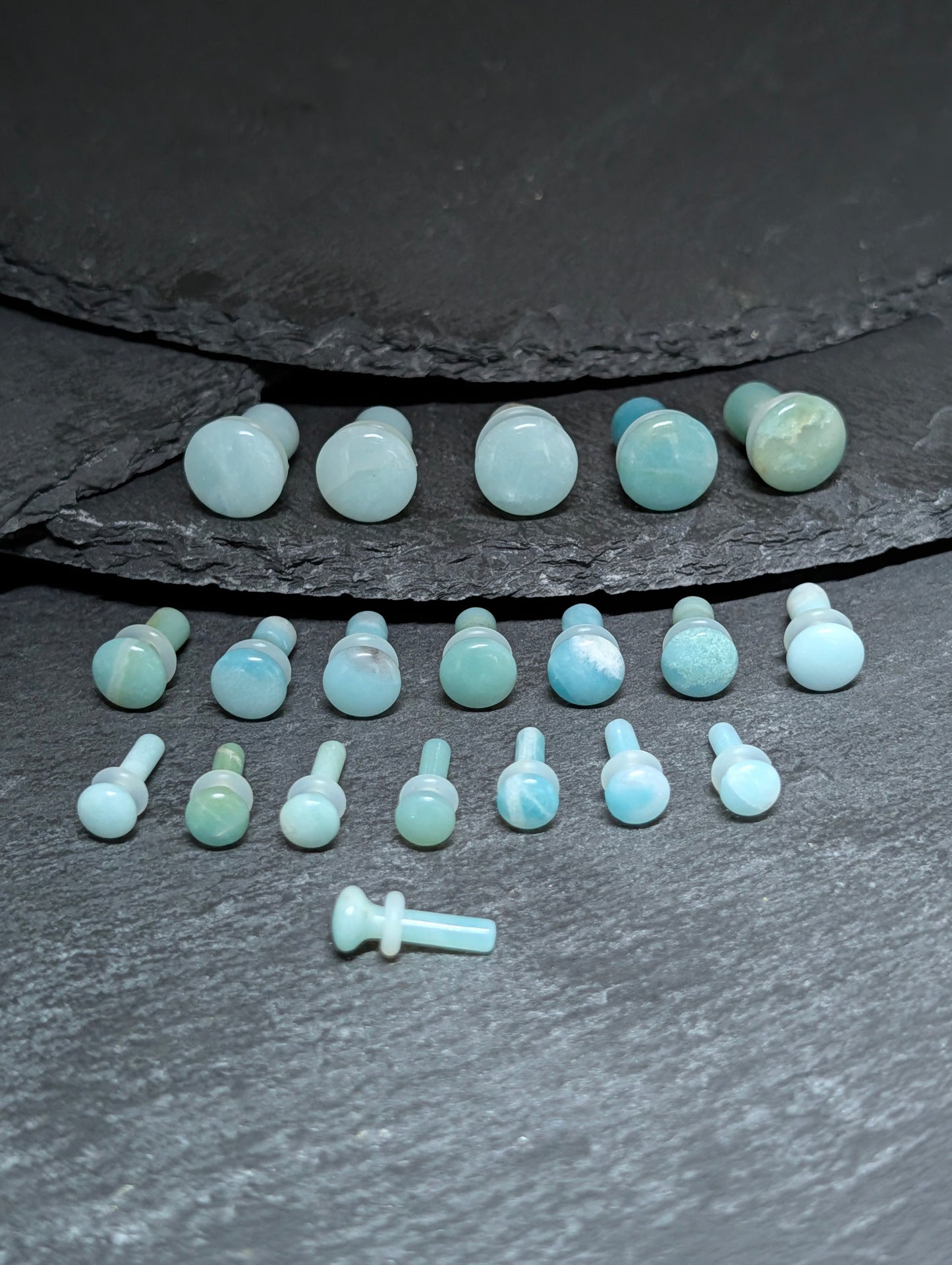 Amazonite Single Flare Stone Plugs