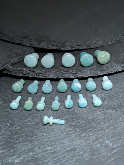 Amazonite Single Flare Stone Plugs