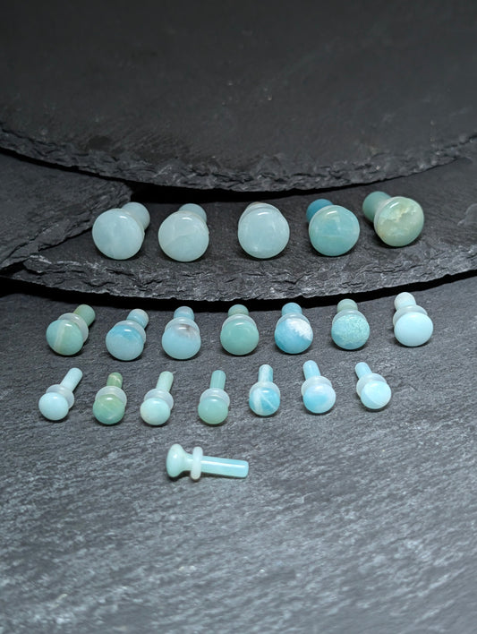 Amazonite Single Flare Stone Plugs