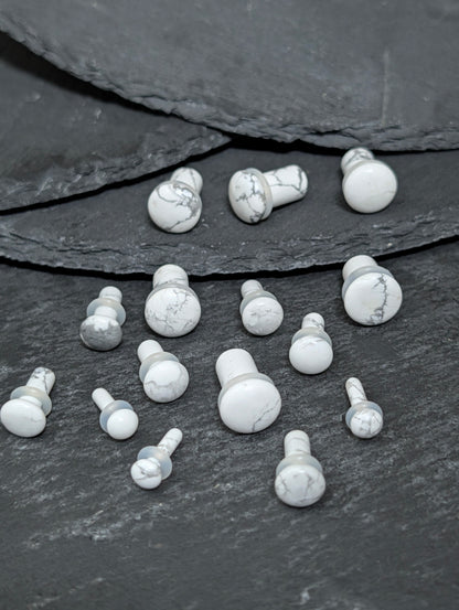 Howlite Single Flare Stone Plugs