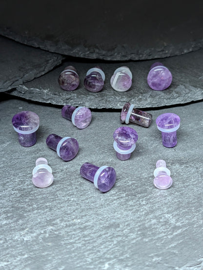 Amethyst Single Flare Stone Plugs