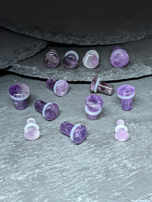 Amethyst Single Flare Stone Plugs