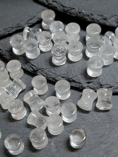 Classic Double Flare Crystal Glass Plugs