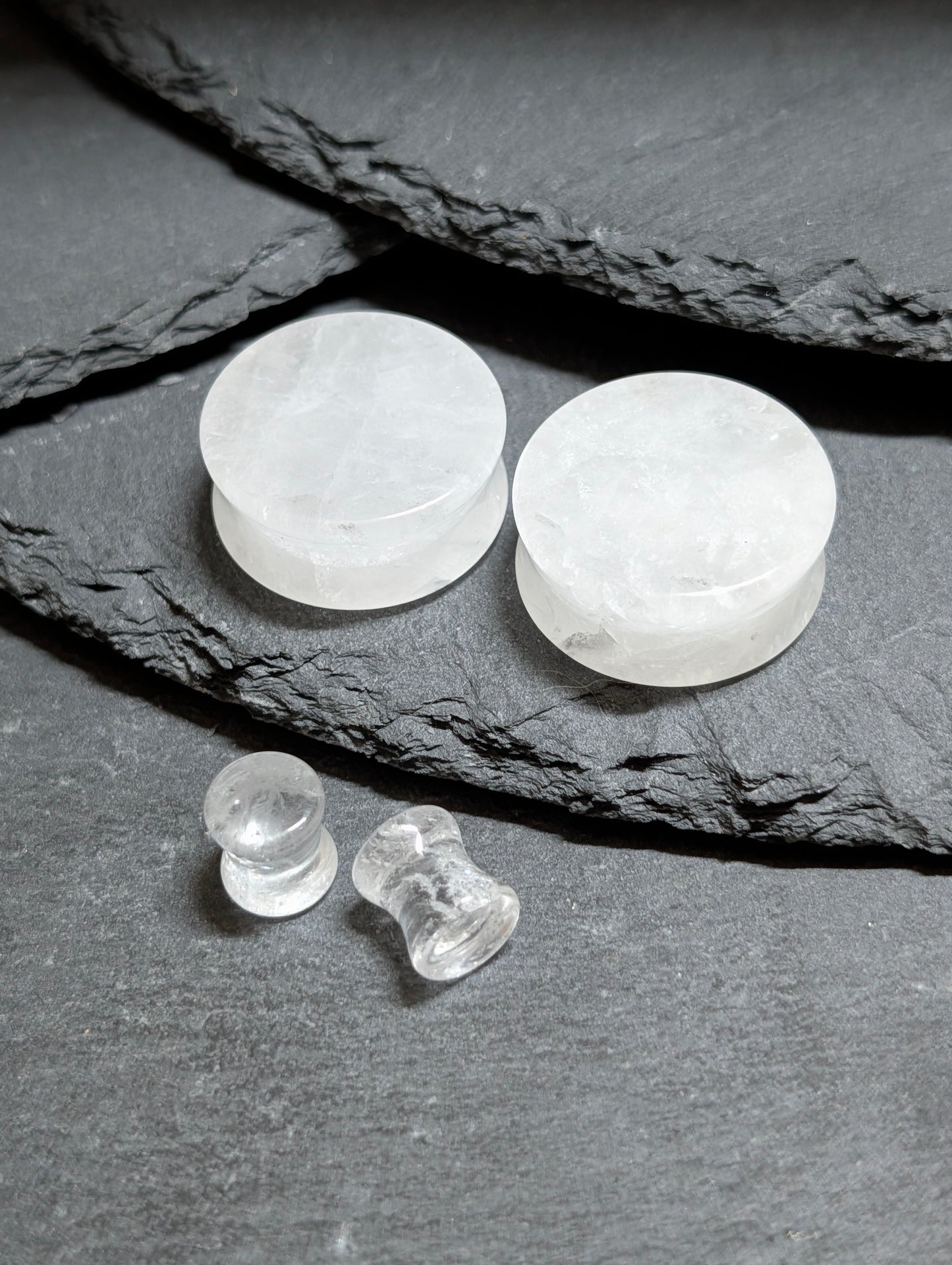 Classic Double Flare Crystal Glass Plugs