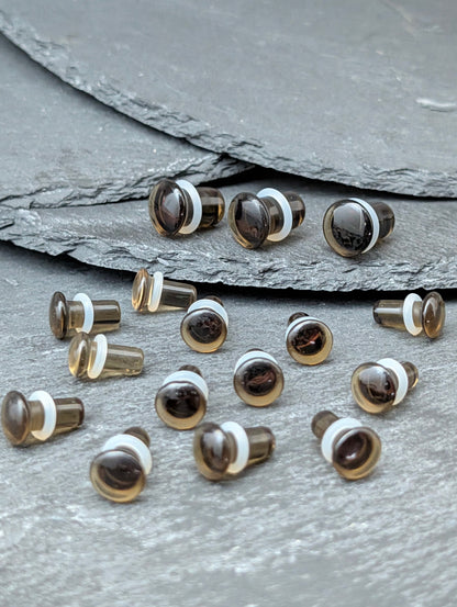 Brown Glass Single Flare Plugs