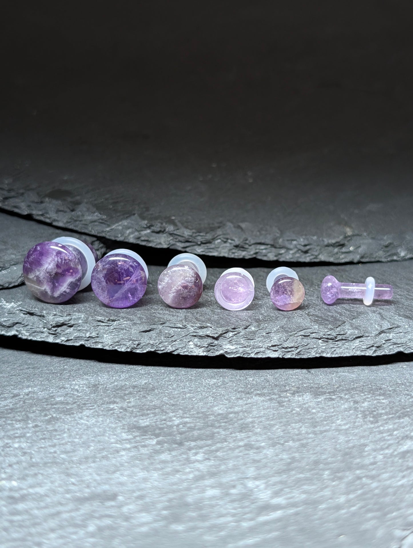 Amethyst Single Flare Stone Plugs
