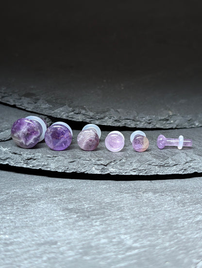 Amethyst Single Flare Stone Plugs