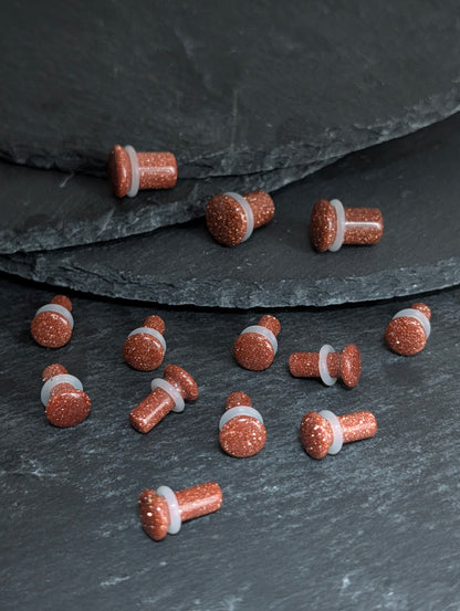Goldstone Single Flare Glass Plugs