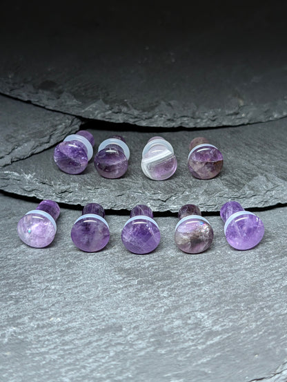 Amethyst Single Flare Stone Plugs