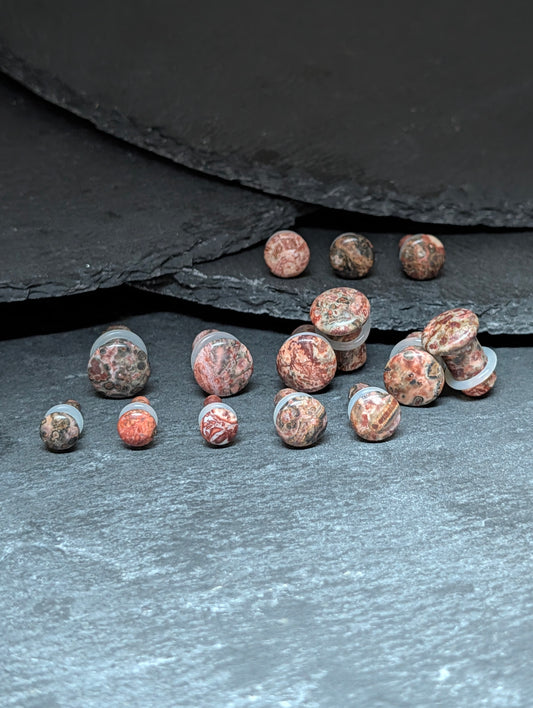 Leopard Jasper Stone Single Flare Plugs