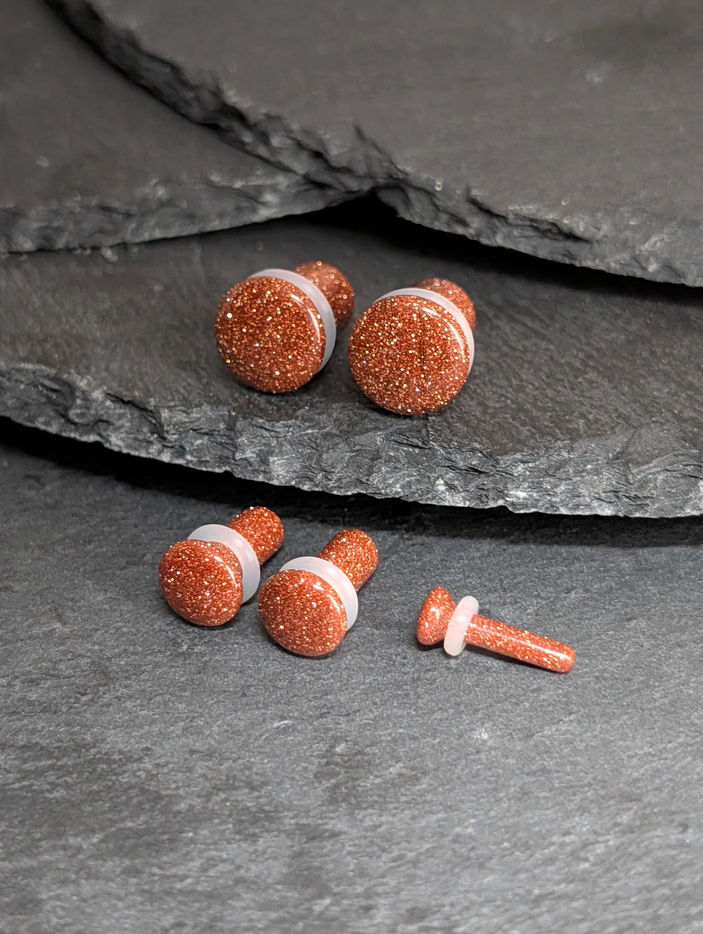 Goldstone Single Flare Glass Plugs