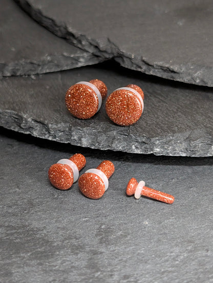 Goldstone Single Flare Glass Plugs