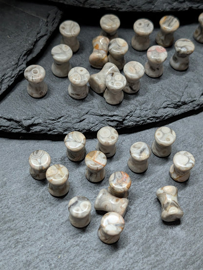 Classic Double Flare Lily Fossil Stone Plugs