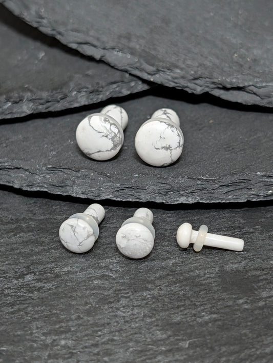 Howlite Single Flare Stone Plugs