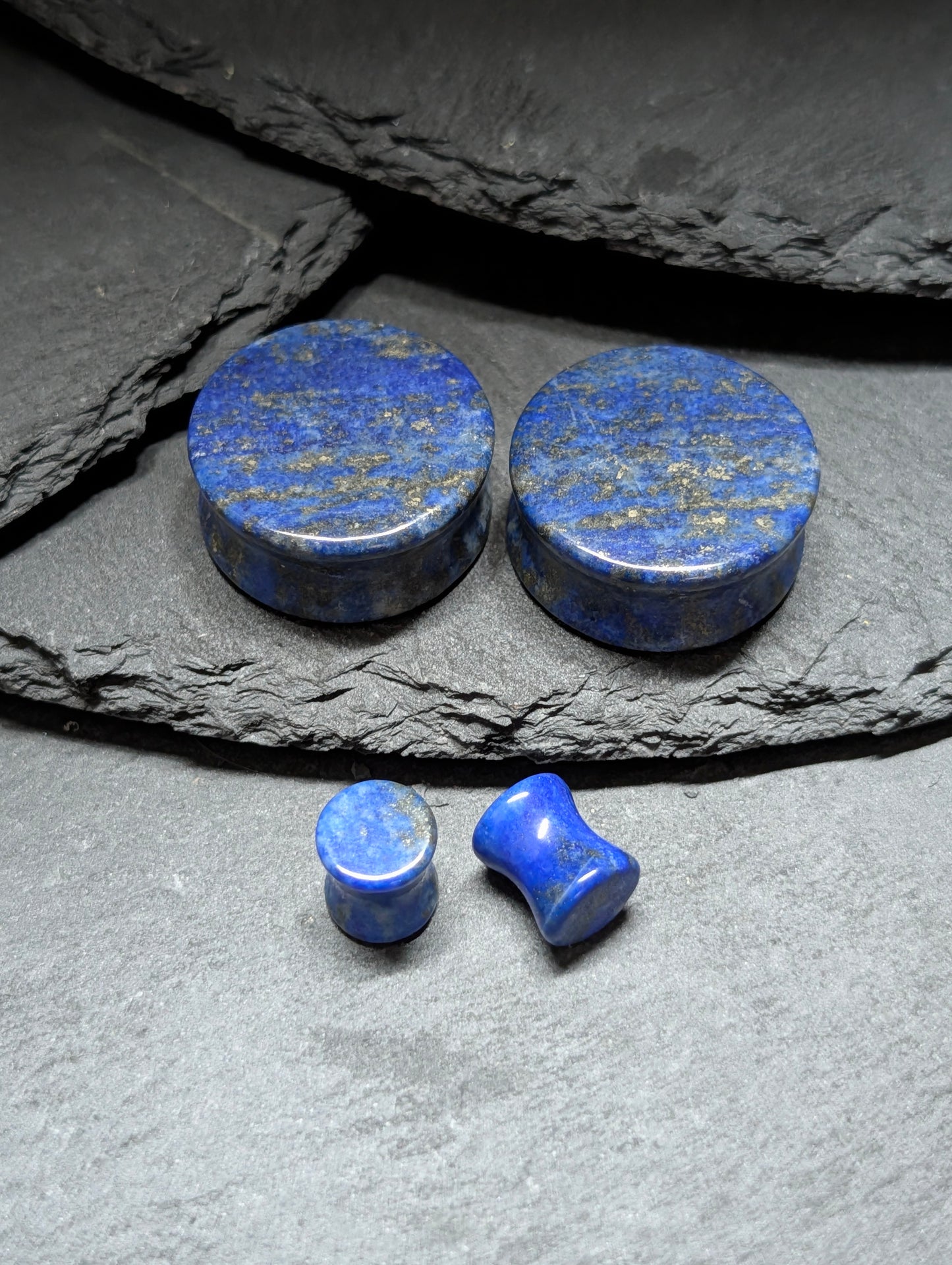 Classic Double Flare Lapis Lazuli Stone Plugs