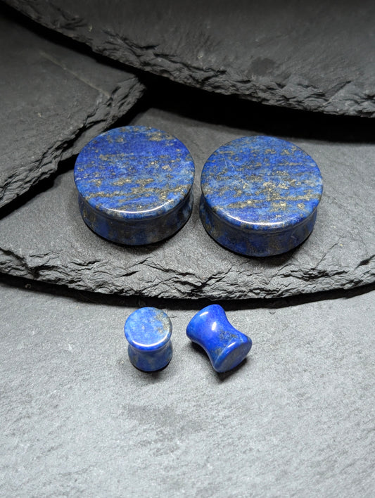 Classic Double Flare Lapis Lazuli Stone Plugs