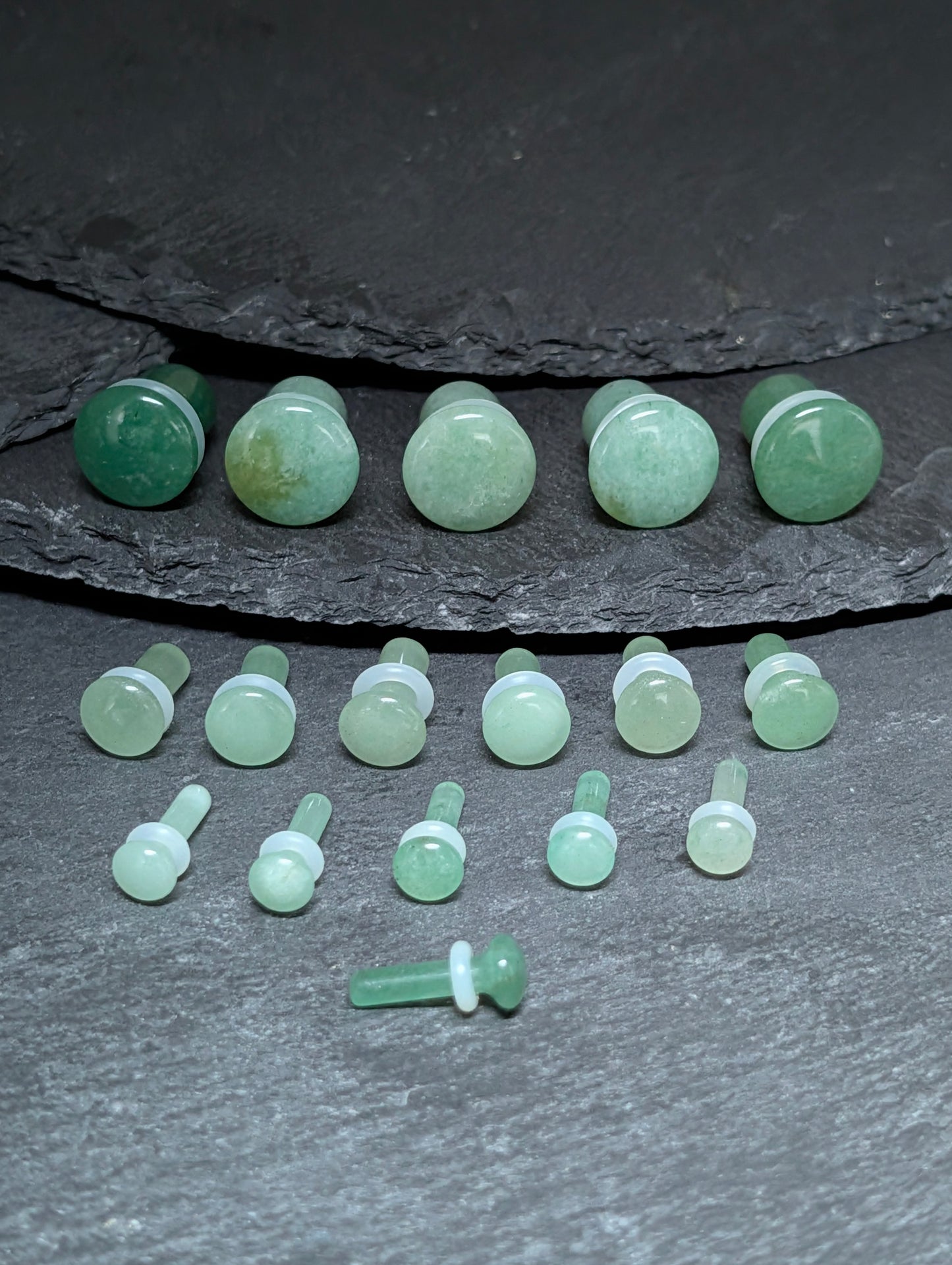 Green Aventurine Single Flare Stone Plugs